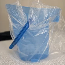 NEW SILD6000 6 Gallon Square Ice Tote Transparent Blue 25 lbs ***READ