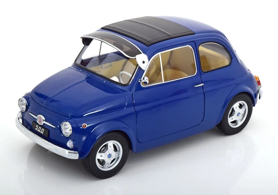 KK Scale 1:12 FIAT 500 F CUSTOM BLUE 1968 CON VISIERA PARASOLE E CERCHI ABARTH - Immagine 2 di 4