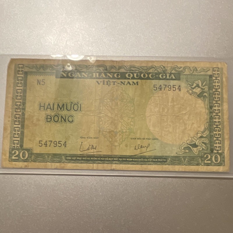 Viet Nam 20₫ Banknote NGÂN-HÀNG QUỐC-GIA VIỆT-NAM Circulated