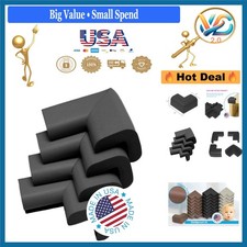 4-Pack Baby Safety Corner Cushions Black Foam Impact Protectors