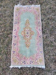 Turkish Oushak Rug, Modern Multicolored Area Rug,Handmade Bohemian Rug, 4x2 Ft