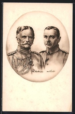 AK General August von Mackensen und Generalmajor Hans von Seeckt in Uniform, Po 