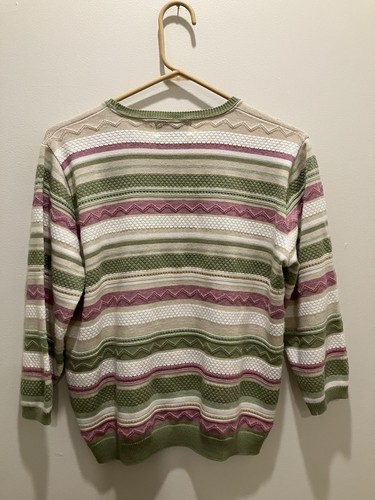 Alfred Dunner Gr. PXL elfenbein grün hellbraun rosa gestreift Pullover Pulli 3/4 Arm - Bild 5 von 5