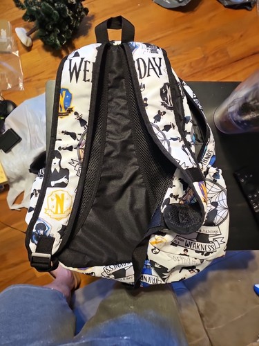 MITTWOCH Addams Family Rucksack, "Freunde sind eine Haftung" "Ich hasse alles" - Bild 2 von 2