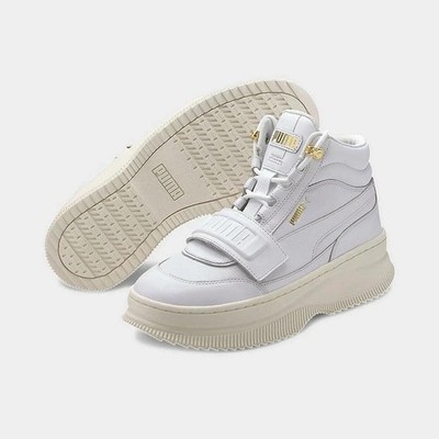 Puma Deva Boot Women's White Marshmallow Leather Lifestyle Boots Sz 11 sneakers
