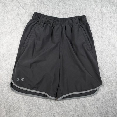 Under Armour Shorts Mens Medium Black Loose Fit HITT Woven Activewear Gym 8''