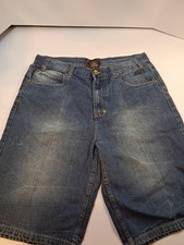 Phat Classics Phat Farm Men's Denim Shorts Size 36 Baggy Fit Blue Faded Y2K