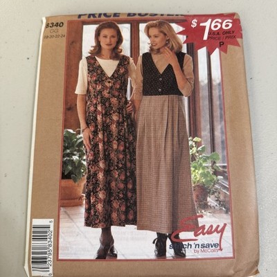 Stitch N Save McCall's 8340 Size 18 20   2 2 24 Jumper and Top Uncut