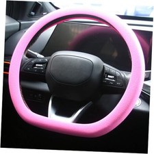 Leather Texture Soft Silicone Car Steering Wheel Cover Universal Anti Pink