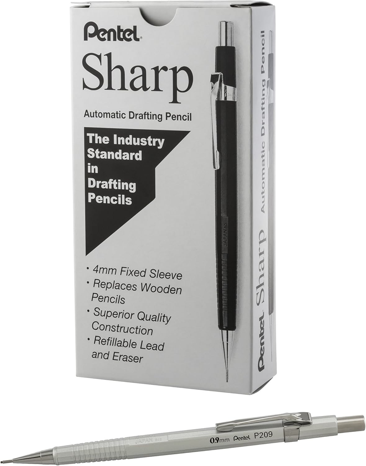 Sharp Mechanical Pencil, (0.9Mm), Metallic Silver Barrel, Bo