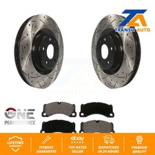 Front Drilled Slot Disc Brake Rotors Ceramic Pad Kit For 2017 Porsche Macan Base