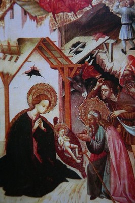 1 Artist Card Christmas by Retablo Adoration of the Shepherds from Spain B25/03