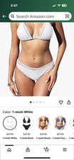 ZAFUL Women's Sheer Mesh Triangle High Waisted Bikini Set Two Piece Swimsuit S