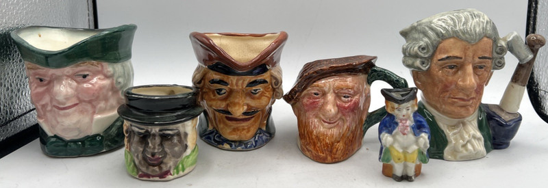 Royal Doulton Lot Of 6 Toby Jug Character Mugs Scottie Apothecary