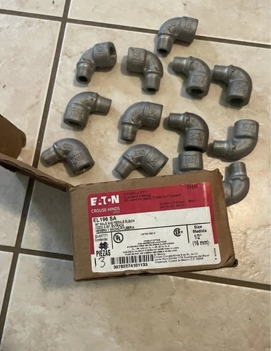 Eaton Crouse-Hinds EL196-SA, 1/2", Aluminum, 90D, M/F, Explosionproof Elbow