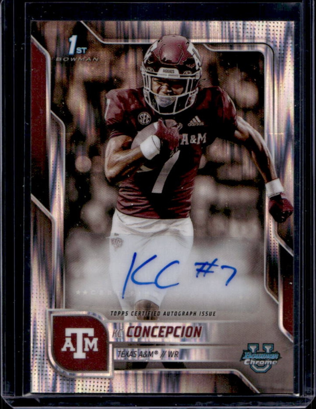 2025 Bowman Chrome U KC Concepcion Prospect Auto Stealth Refractor #BCA-KCO