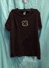 Women  s St. Patrick  s Day Black Clover tee XL