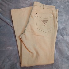 Vintage Levi's Jeans 1970s 70s Tan Beige Embroidered Pockets Mid Rise Paper Tag