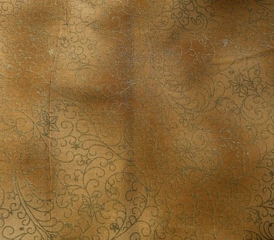 WEEKEND in the WOODS Hoffman Cotton Fabric Gold With Metallic Accents 1 Yard