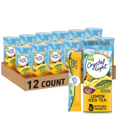 Crystal Light Decaf Lemon Iced Tea Naturally Flavored Powdered Drink Mix, 72 ct