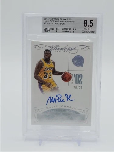 MAGIC JOHNSON 2014-15 FLAWLESS HALL OF FAME AUTOGRAPHS AUTO /20 BGS 8.5 Q6438
