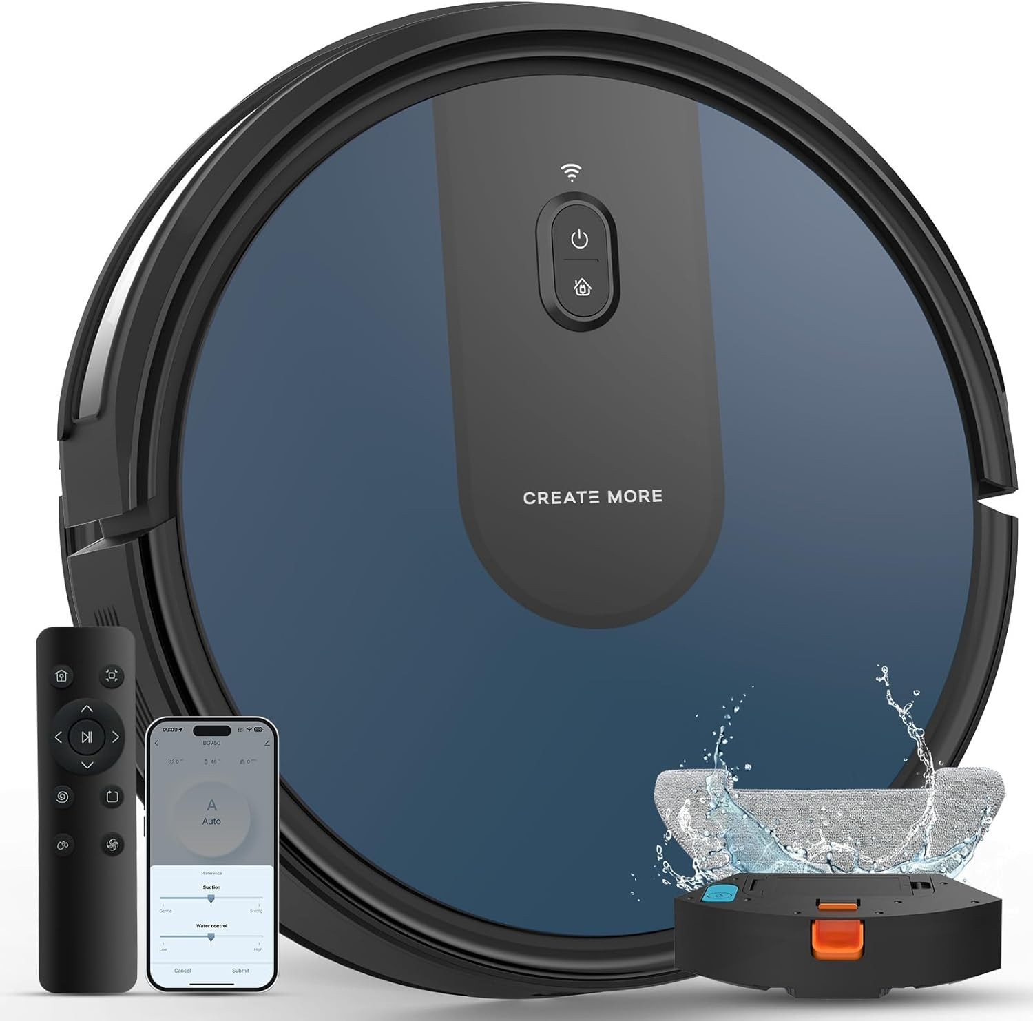 Robot Vacuum Cleaner with Mop, 4-in-1 Robotic Vacuums, 5000Pa Ultra Strong