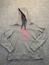 Nike Dri Fit JDI Just Do It Womens Hoodie Size Large Gray Pink Sweatshirt EUC