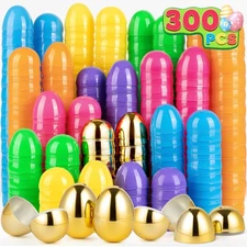 300 Easter Eggs Bulk, 2.4“Empty Plastic Eggs Include 12 Golden Eggs, Perfect ...