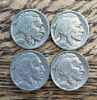 Lot of FOUR  Buffalo Indian Head Nickels FULL dates, Random Mint Marks & Years