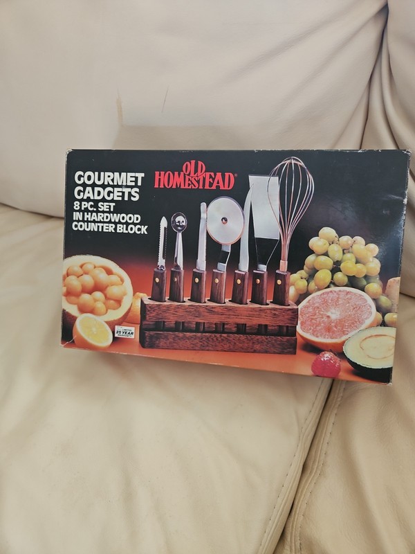 New Vintage Old Homestead Gourmet Gadgets Wood Base Japan New Old Stock. @@@@@@@