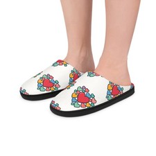 Colorful Heart Pattern Women's Indoor Slippers  Cozy Home Footwear, ... 