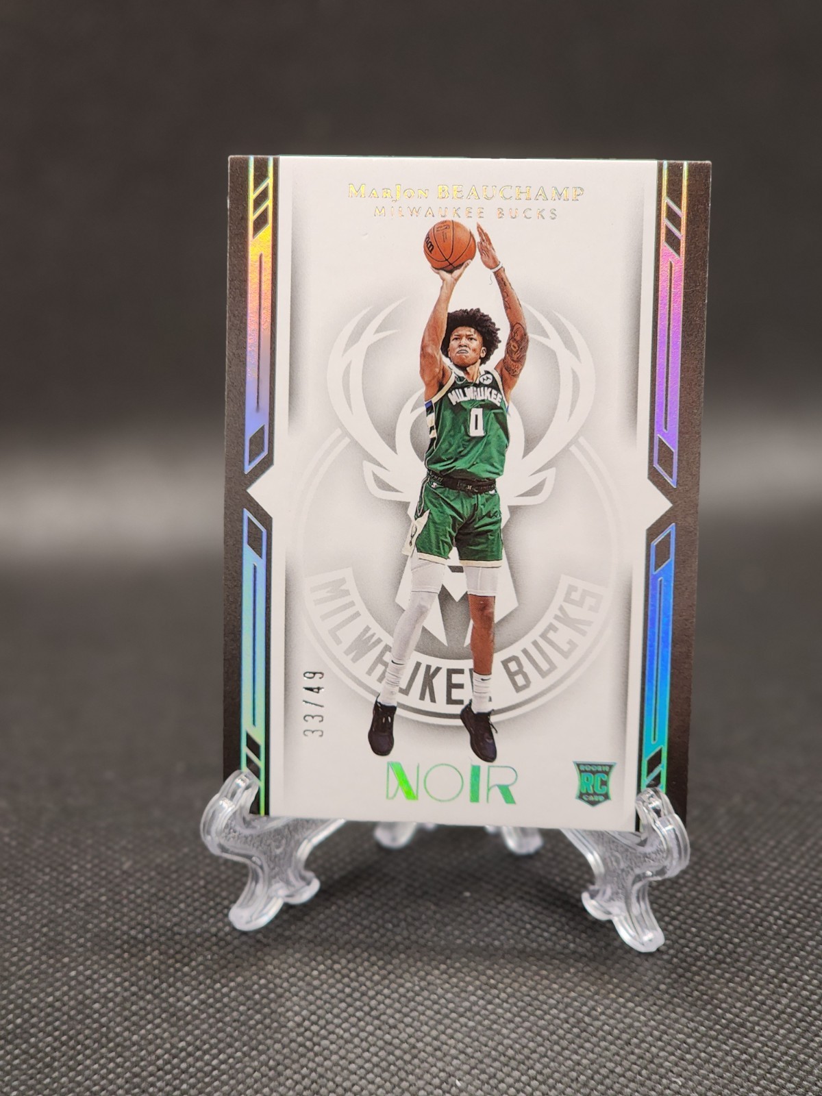 2022 Panini Noir Rookies Icon Edition Holo Silver /49 MarJon Beauchamp Rookie RC