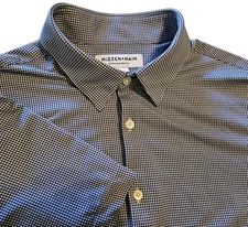 Mizzen+Main Shirt Men's LARGE Short Sleeve Button Down Plaid Trim Mizzen Main 