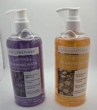 2 Spa Luxetique Bubble Bath, Foaming Bath with Epsom Lavender, Chamomile 16.6 oz