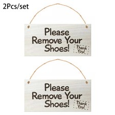 Wooden Door Hanging Craft Square Welcome Sign Please Remove Your Shoes