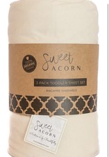 Sweet Acorn Organic Cotton Jersey Fitted Crib Sheet for Standard Mattresses