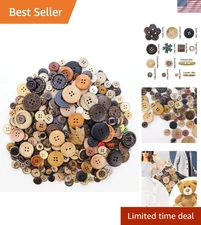 TCOTBE 600-Pcs Assorted Wooden Buttons Mixed Colors for DIY Crafts