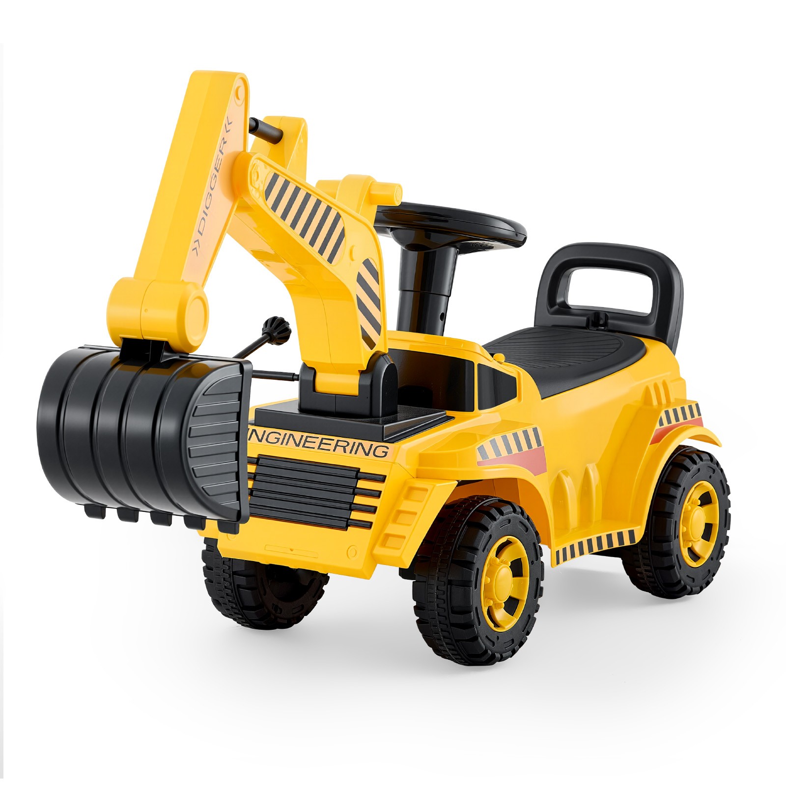 55 Lbs Excavator Push Car With Helmet For Toddlers