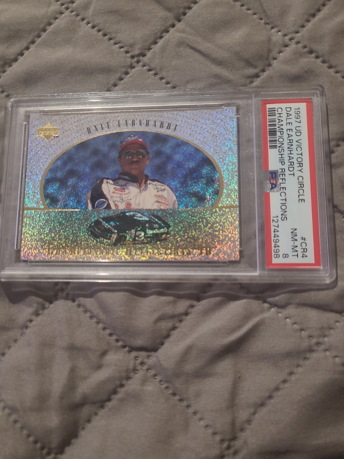1997 Upper Deck Victory Circle Dale Earnhardt Championship Reflections PSA 8 view 4