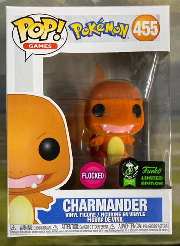 Funko Pop Charmander Flocked 455 Emerald City Comic Con Exclusive Pokemon