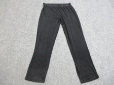 Chicos Travelers Pants Womens 1 Black Straight Leg Pull On Stretch Knit
