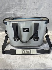 YETI Hopper 20 Soft Cooler Bag Gray Tahoe Blue HydroLok Zipper Waterproof