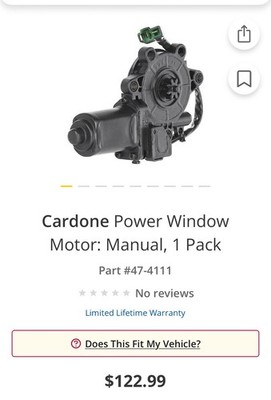 Cardone Reman Power Window Motor 47-4111 | High-Quality Auto Part, Universal Fit