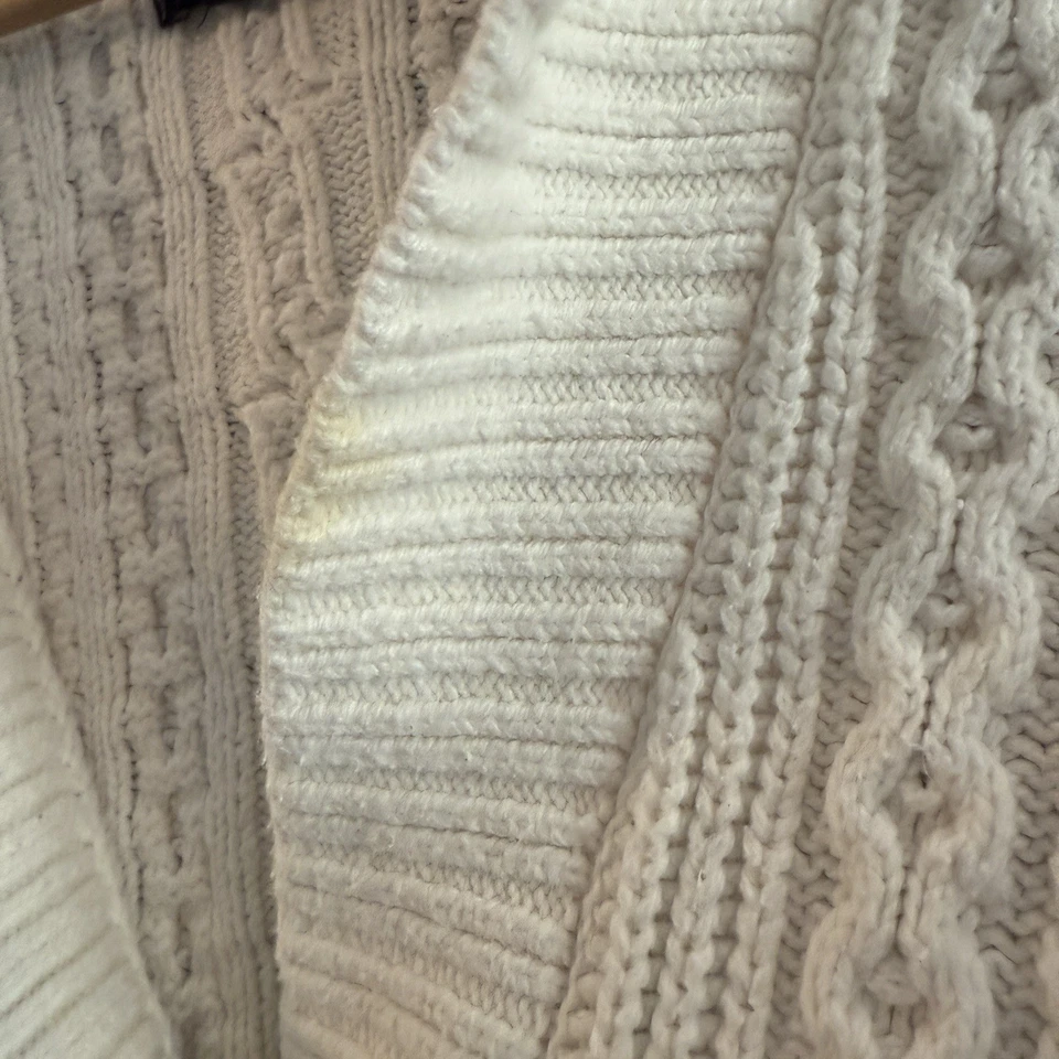 Suéter cardigã Lands End feminino L 14-16 pescador malha cabo xale colarinho *des - Imagem 2 de 4