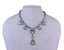 Loft Womens Silver Tone Pendant Necklace Adju...
