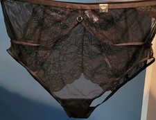 Torrid 5 Curve Black Lace High Waist Cheeky Panty With Open Back NWT