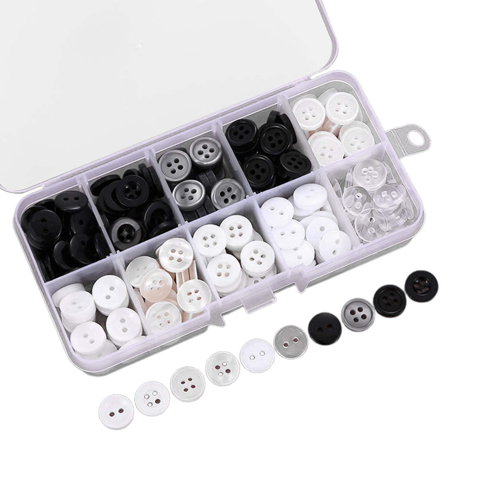 Crafans Blumenknöpfe Kamelie - 40 Stück Kunststoff Nähmaterial Schwarz-weiß