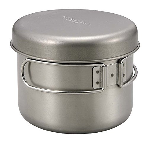 CAPTAIN STAG M-9078 Titanium Camping Pot with Lid 820ml Outdoor