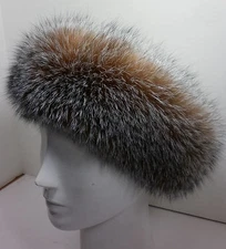 Real Crystal Fox Fur Headband New Manufactured in the US genuine authentic