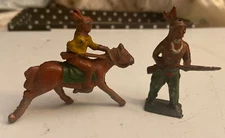 RARE Vintage Barclay or Johillco John Hill & Co J Hill Co Indians On Horse